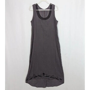 Nataya L Vintage Inspired Victorian Lagenlook Boho Long Maxi Dress Embroidered